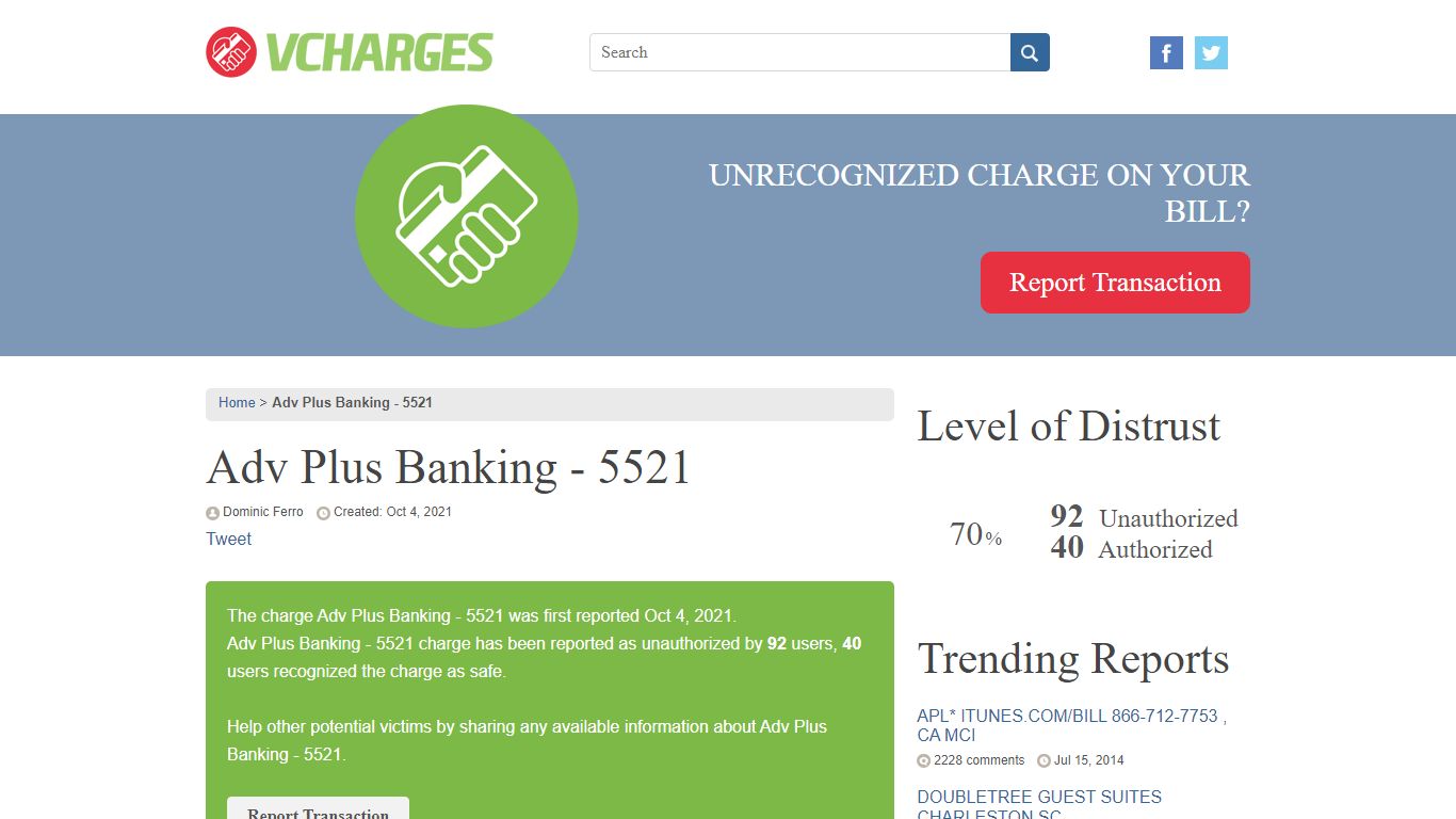 Adv Plus Banking - 5521 Reviews - vCharges